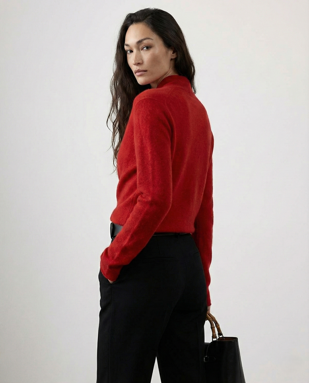 Isla Wool Wrap Sweater | V-Neck Long Sleeve Sweater