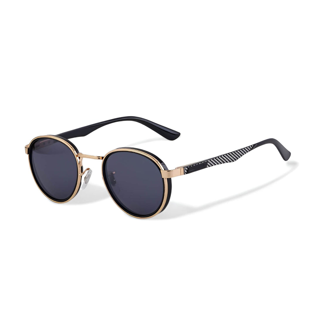 Marco Vale Retro Round Sunglasses with Metal Frame