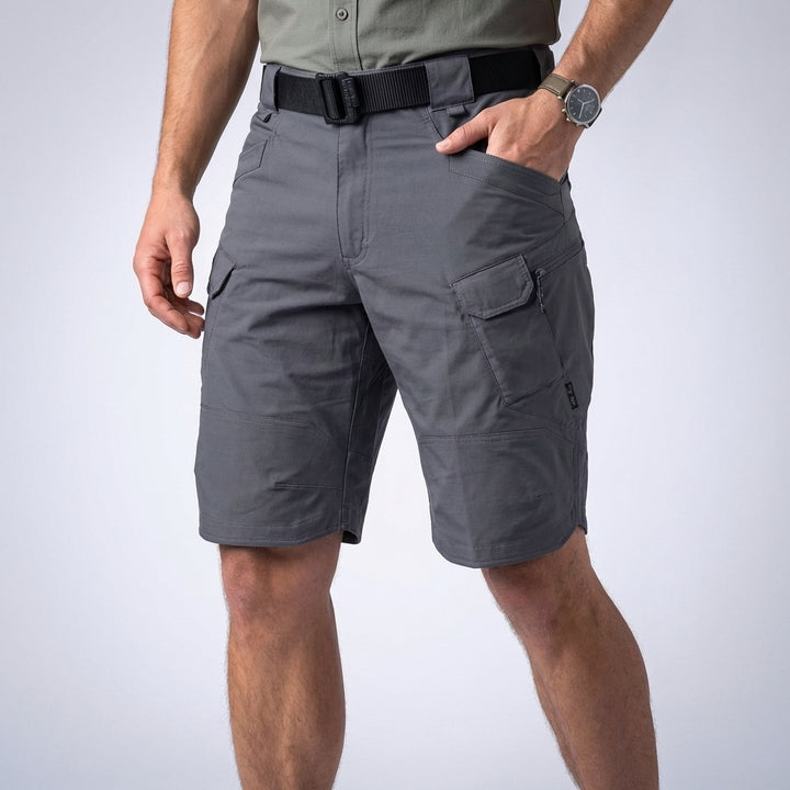 Utility Cargo Shorts with Adjustable Belt and Multi Pocket Design