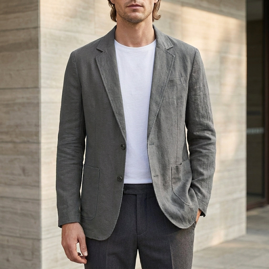 Luca Relaxed Linen Blend Blazer with Soft Tailored Fit