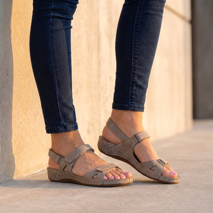 Open-Toe Sandals with Adjustable Straps and Contoured Footbed