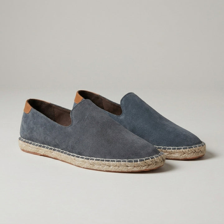 Suede Slip-On Espadrilles with Jute-Wrapped Sole