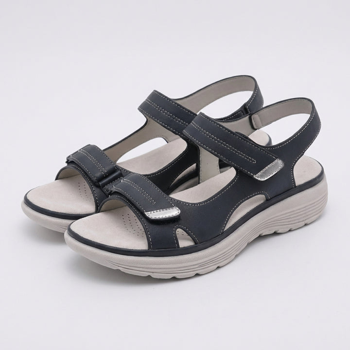 Orthopedic Slingback Sandals with Dual Strap Design and Contrast Stitching