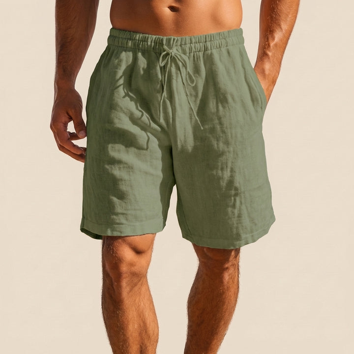 Relaxed Fit Lightweight Knee-Length Swim Shorts with Drawstring Waist