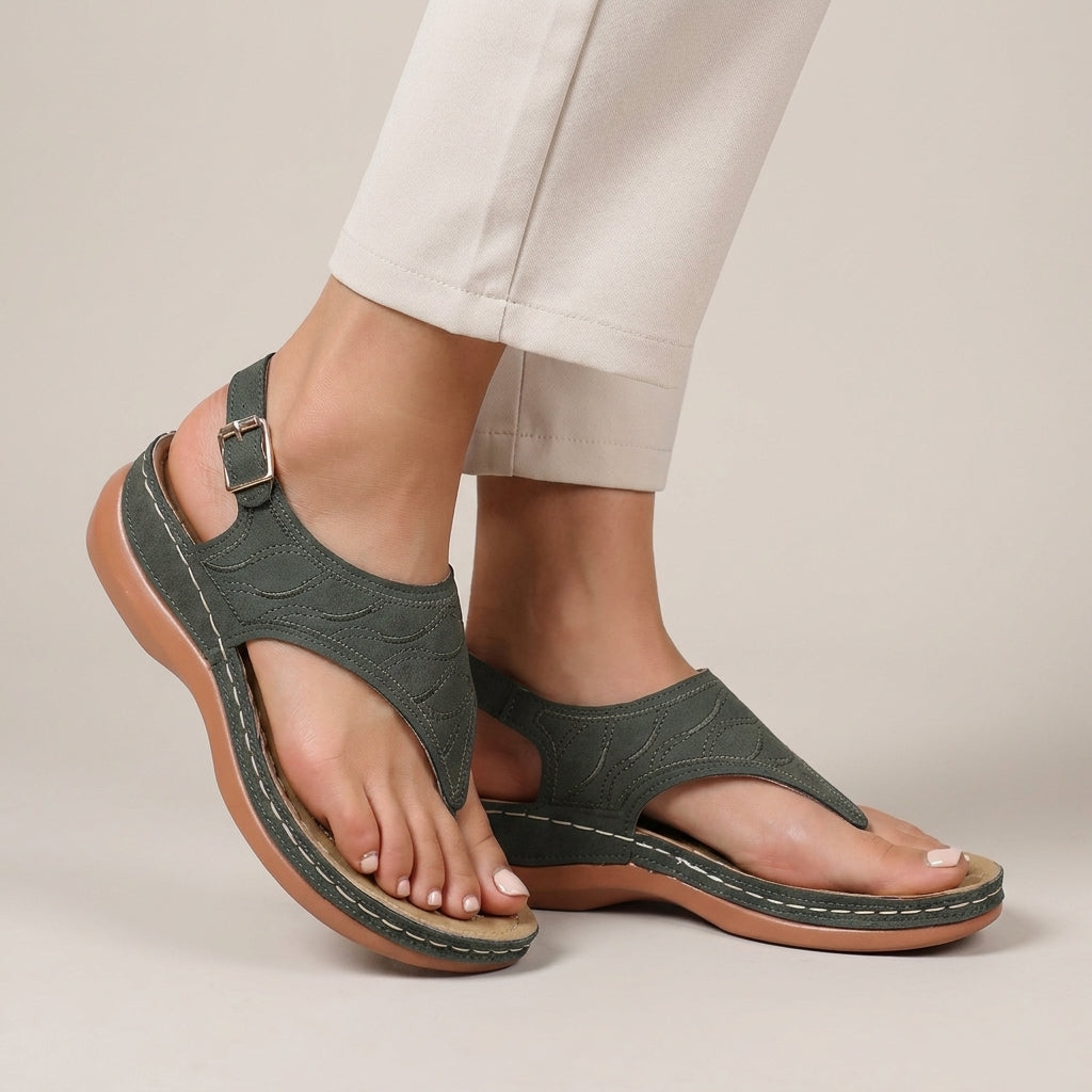 Comfort Fit Slingback Sandals with Cutout Strap Design