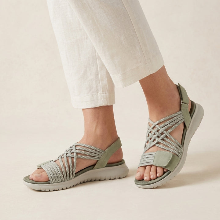 All-Day Comfort Woven Crisscross Sandals with Adjustable Straps