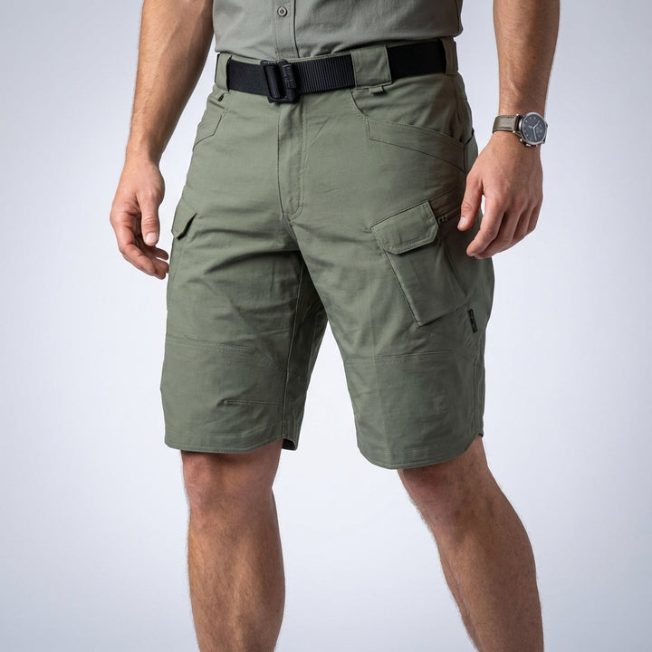 Utility Cargo Shorts with Adjustable Belt and Multi Pocket Design