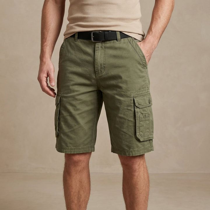 Relaxed Utility Cargo Shorts with Flap Pockets and Everyday Fit