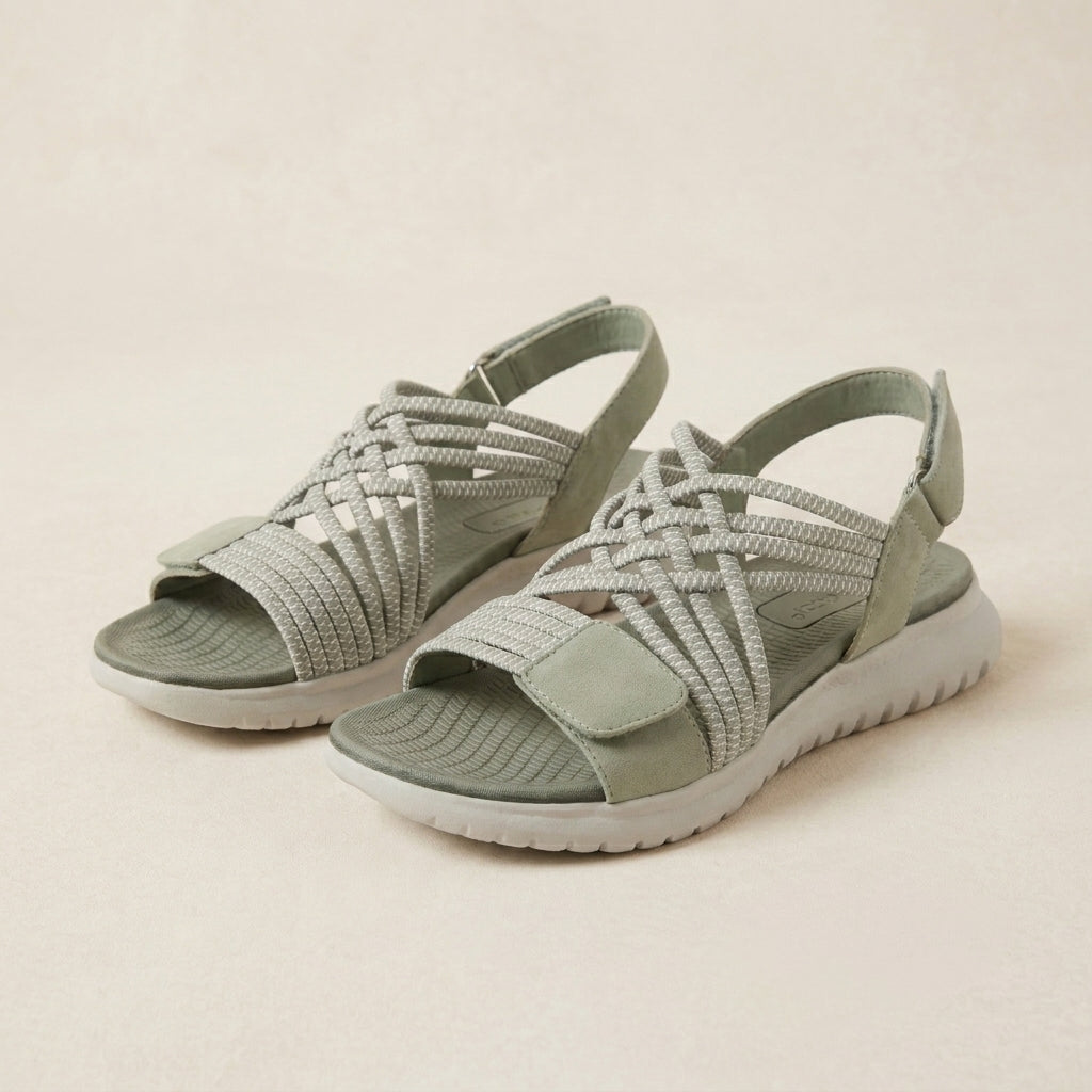 All-Day Comfort Woven Crisscross Sandals with Adjustable Straps