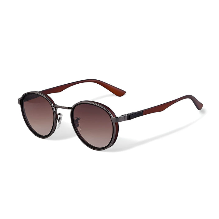 Marco Vale Retro Round Sunglasses with Metal Frame