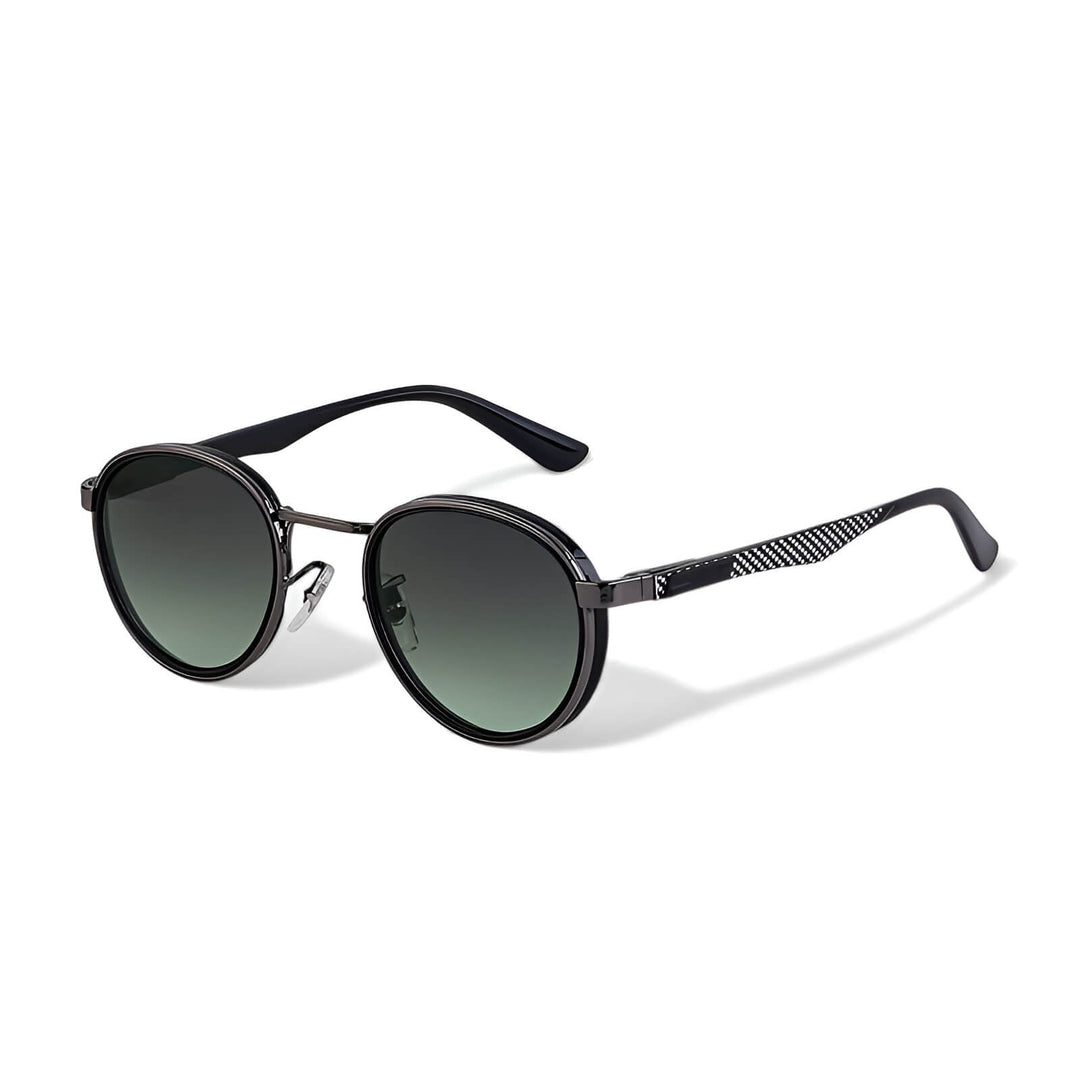 Marco Vale Retro Round Sunglasses with Metal Frame