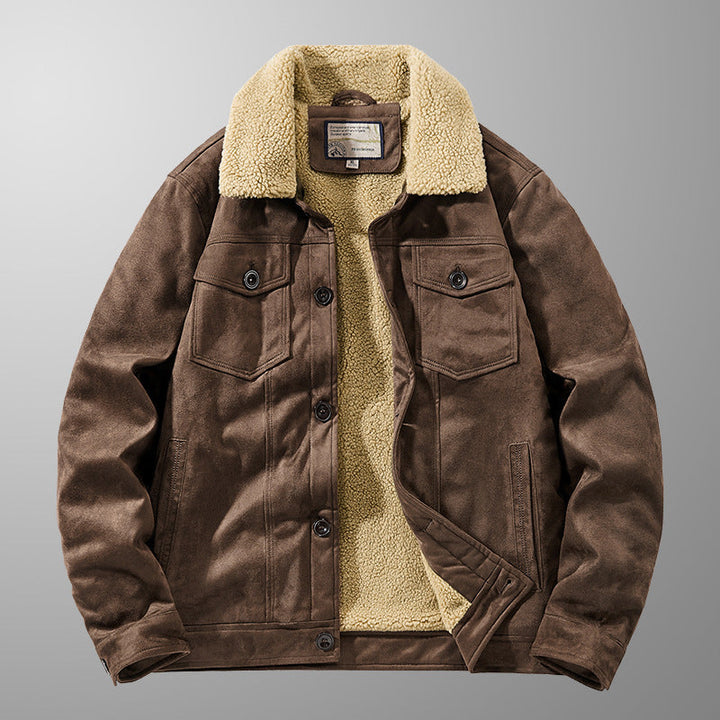 Luke  Regular Fit Sherpa Jacket | Collared Button Front Sherpa Jacket
