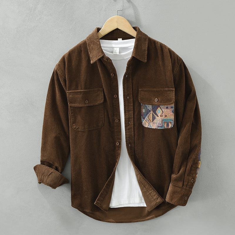 Samuel Corduroy Relaxed Fit Shirt | Collared Long Sleeve Shirt