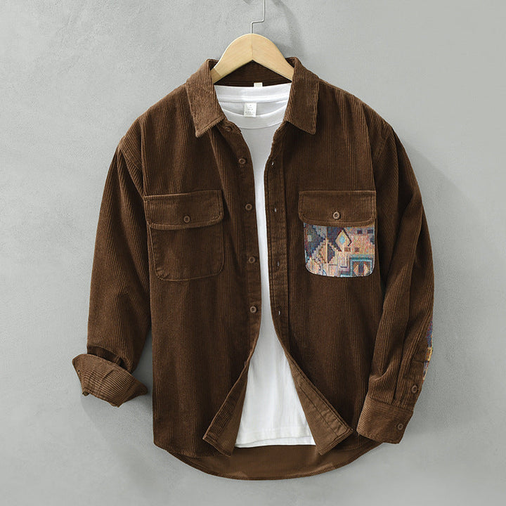 Samuel Corduroy Relaxed Fit Shirt | Collared Long Sleeve Shirt