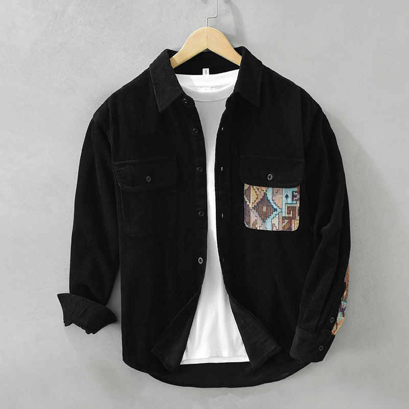 Samuel Corduroy Relaxed Fit Shirt | Collared Long Sleeve Shirt