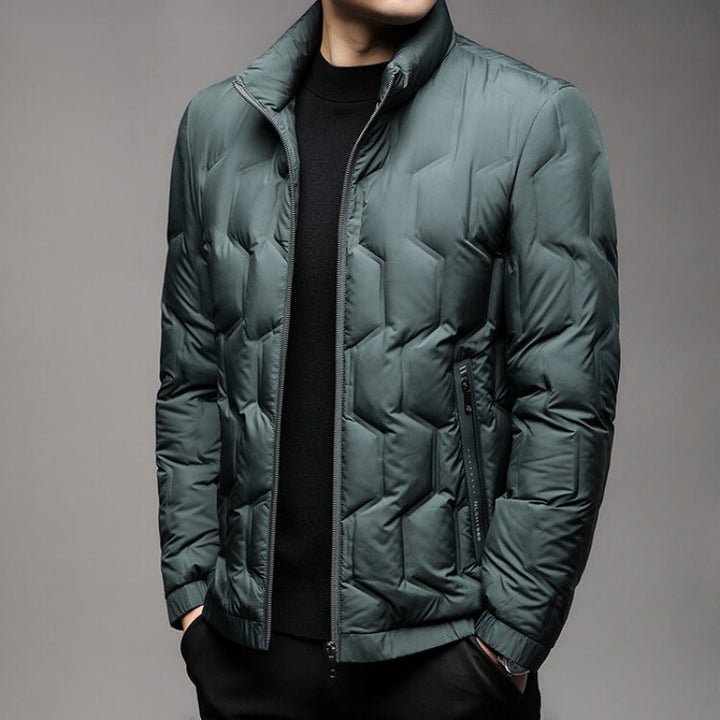 Jack Quilted Stand Collar Puffer Jacket | Zip Up Hip-Length Puffer Jacket