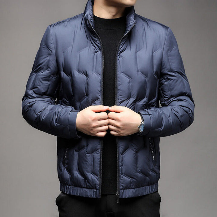 Jack Quilted Stand Collar Puffer Jacket | Zip Up Hip-Length Puffer Jacket