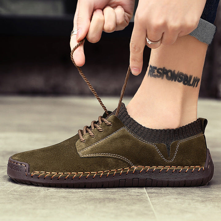 Oliver Comfort Fit Low-Top Moc-Toe Shoes | Lace-Up Solid Moc-Toe Shoes