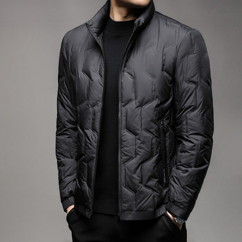 Jack Quilted Stand Collar Puffer Jacket | Zip Up Hip-Length Puffer Jacket