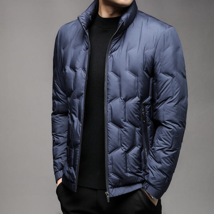 Jack Quilted Stand Collar Puffer Jacket | Zip Up Hip-Length Puffer Jacket