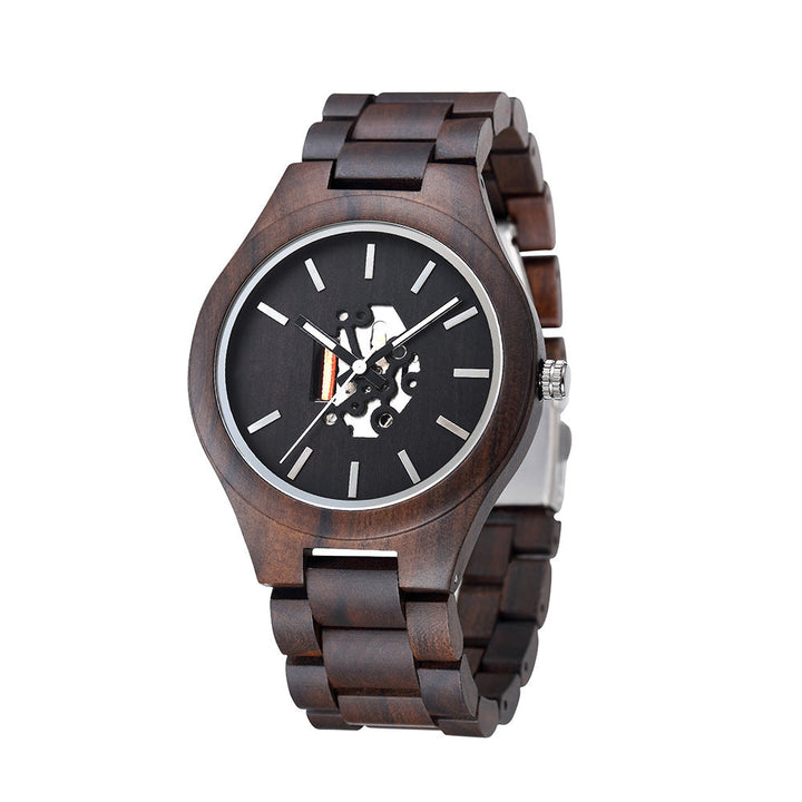 Theodore Wooden Analog Watch | Link Bracelet Round Face Analog Watch