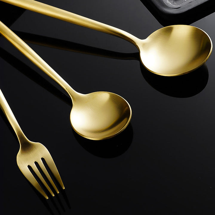 Minimalist Matte Gold Flatware Set