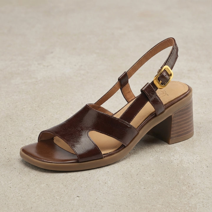 Sophisticated Heeled Sandals with Adjustable Slingback and Block Heel