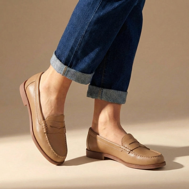 Timeless Penny Loafers with Moc-Toe Stitching for Daywear