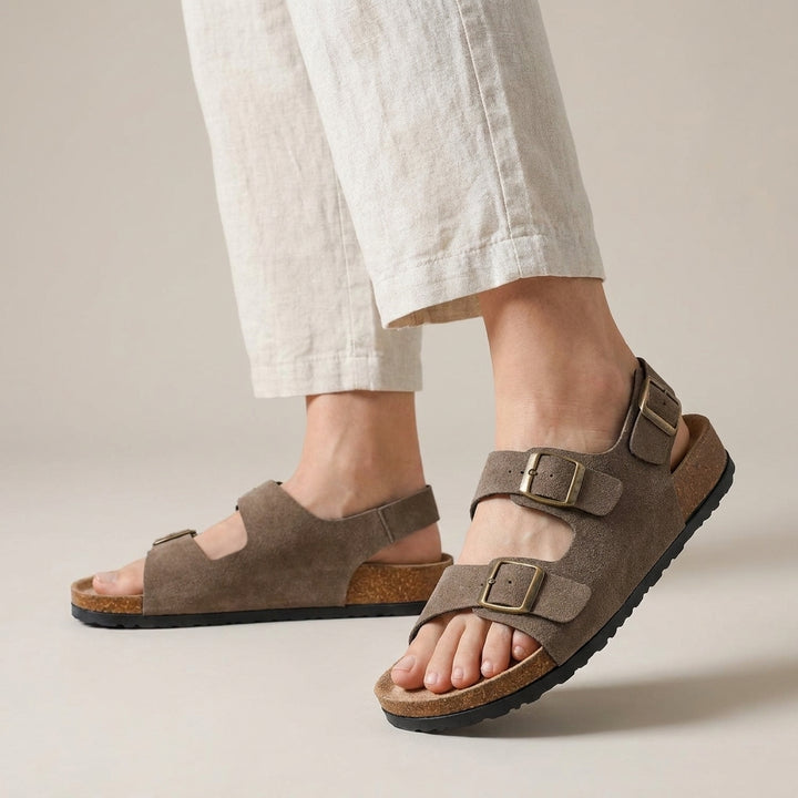 Refined Slingback Sandal with Adjustable Buckle Straps