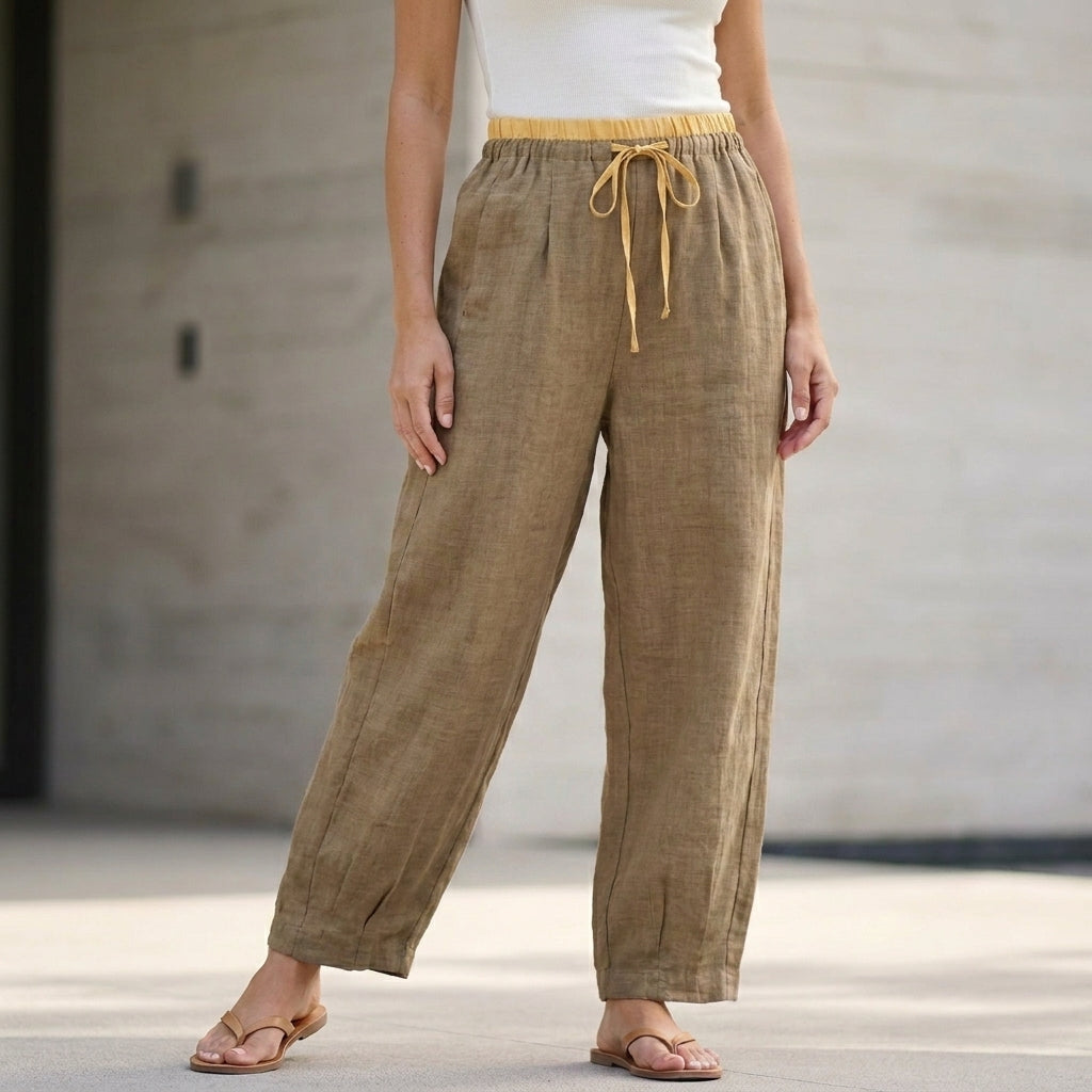 Relaxed Fit Trousers with Tapered Balloon Silhouette