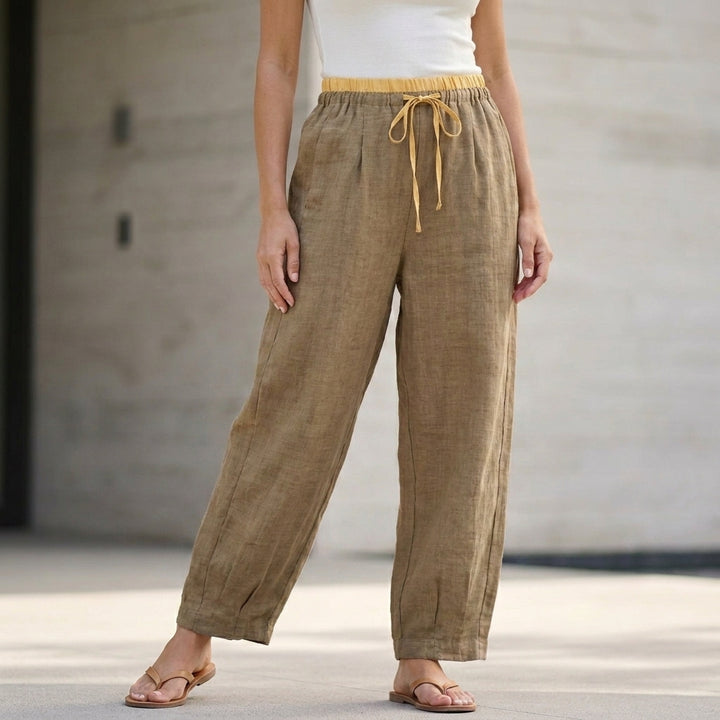 Relaxed Fit Trousers with Tapered Balloon Silhouette