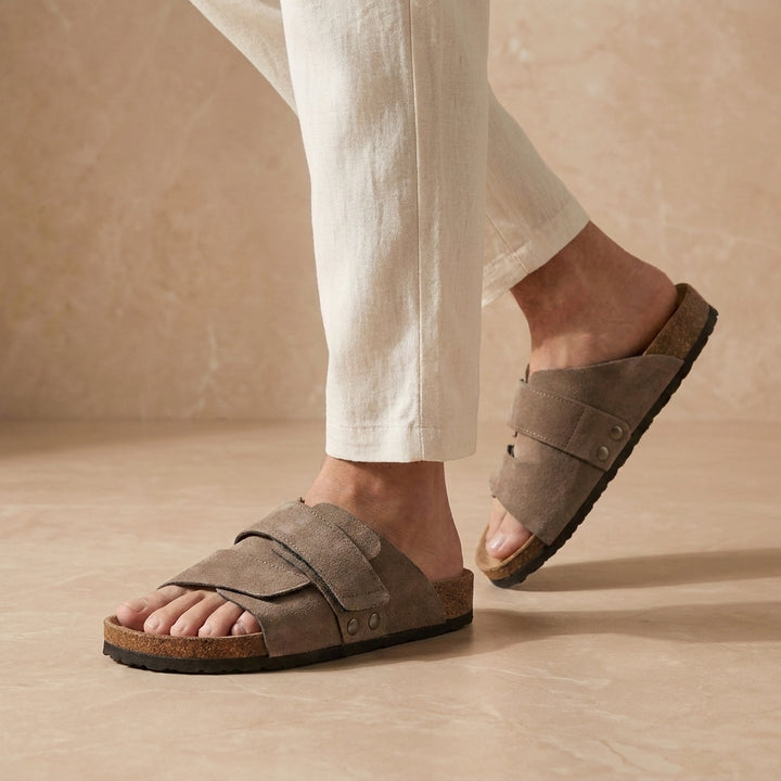 Comfort Slide Sandals with Wide Strap Design and Cushioned Footbed