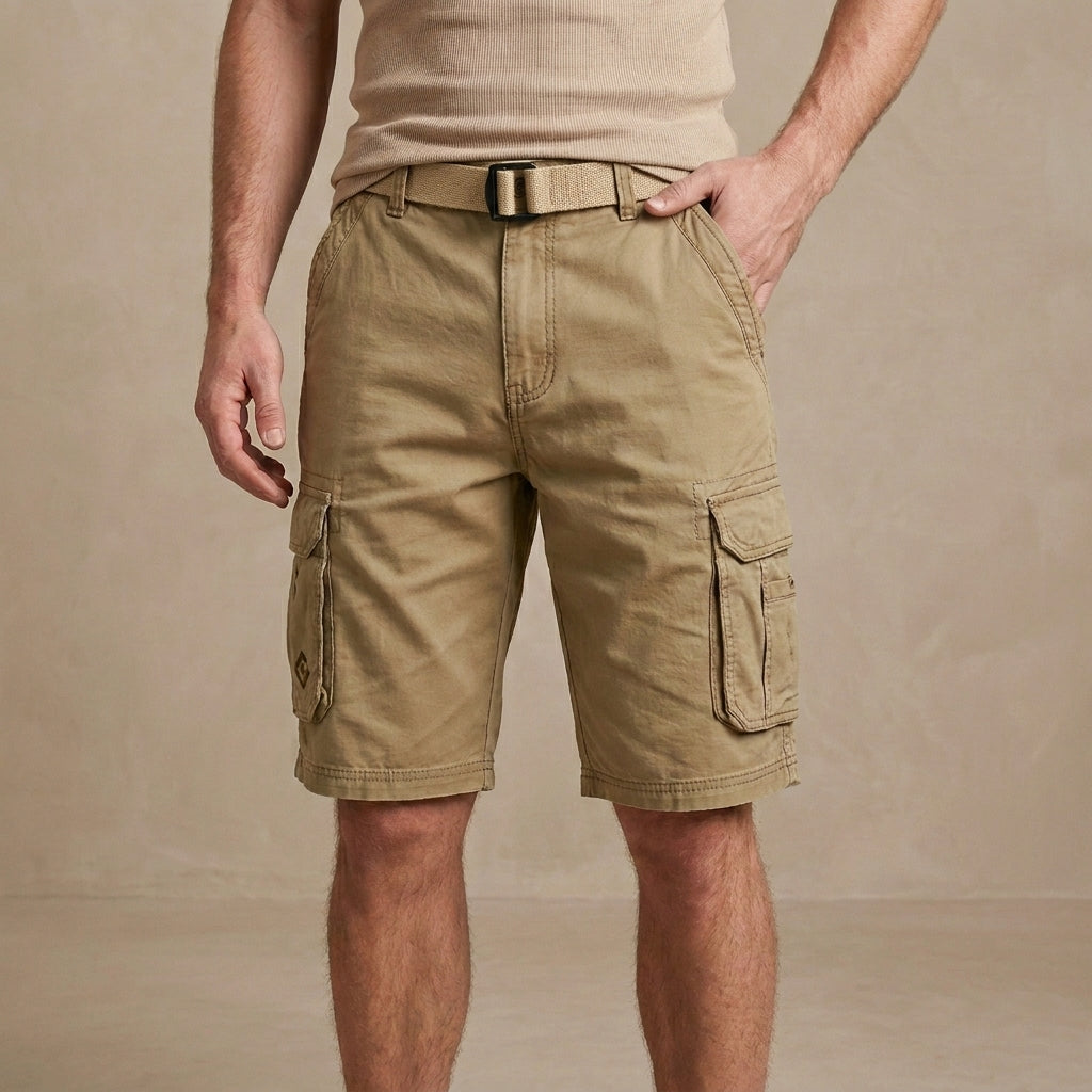 Relaxed Utility Cargo Shorts with Flap Pockets and Everyday Fit
