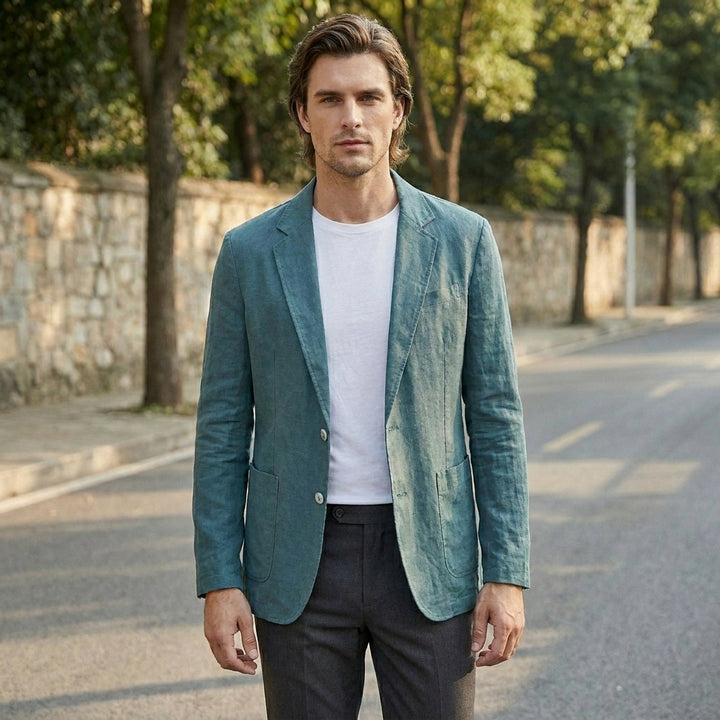 Luca Relaxed Linen Blend Blazer with Soft Tailored Fit