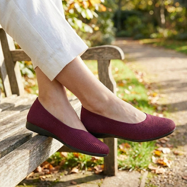 Sophisticated Knit Ballet Flats with Breathable Slip-On Design