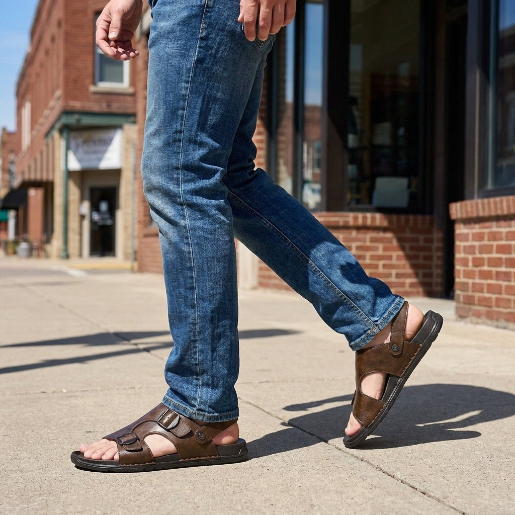 Comfort Slingback Sandals with Contoured Footbed
