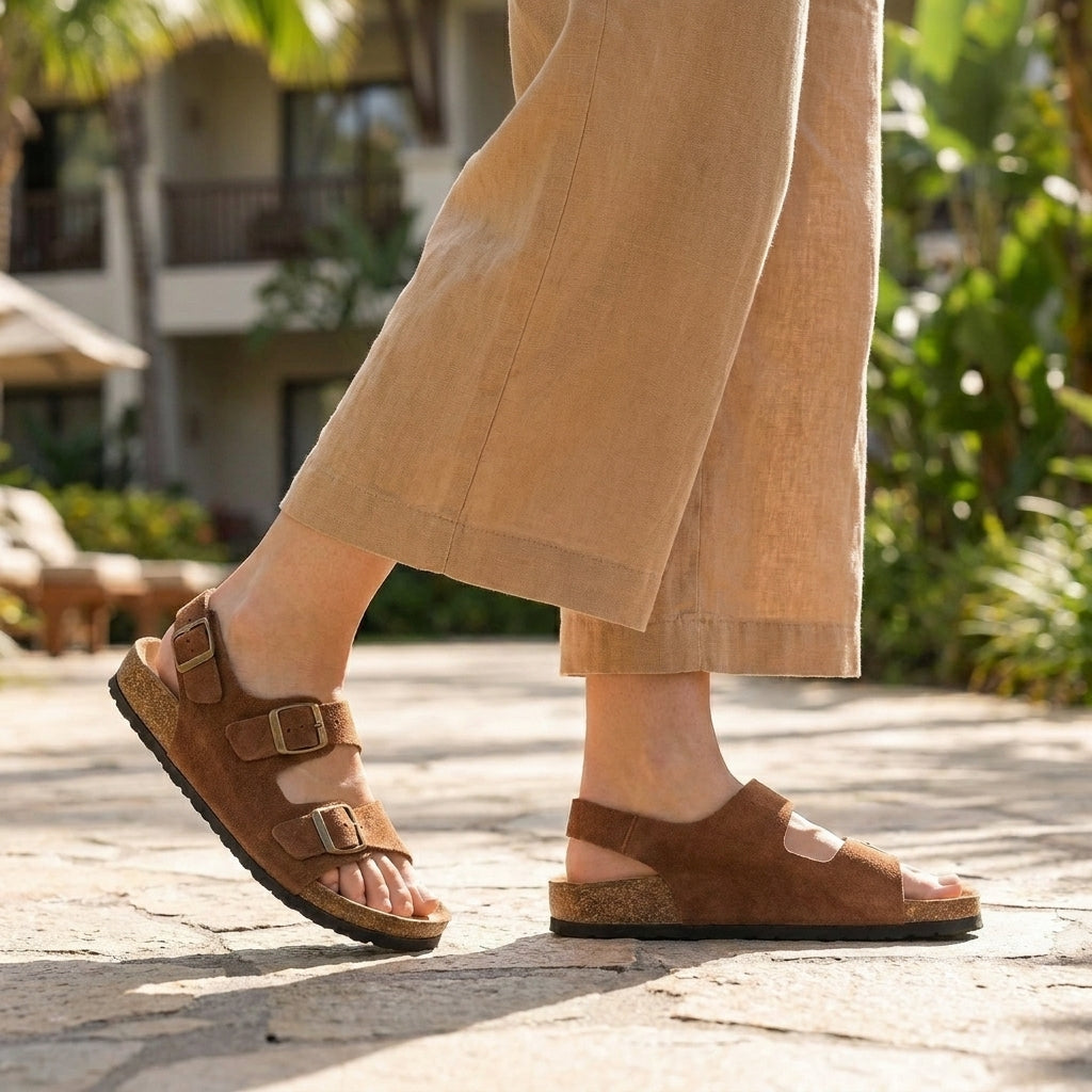 Refined Slingback Sandal with Adjustable Buckle Straps