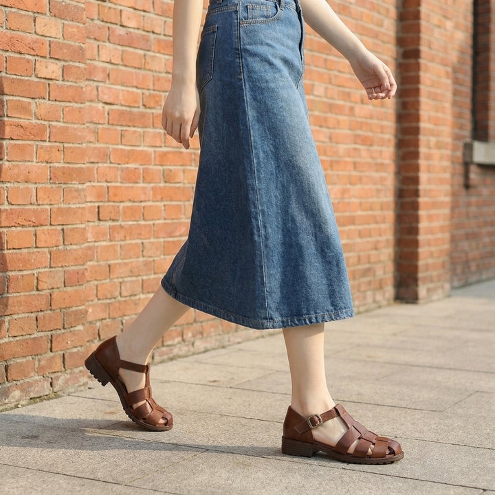 Woven Leather Fisherman Sandals with Adjustable Slingback Strap