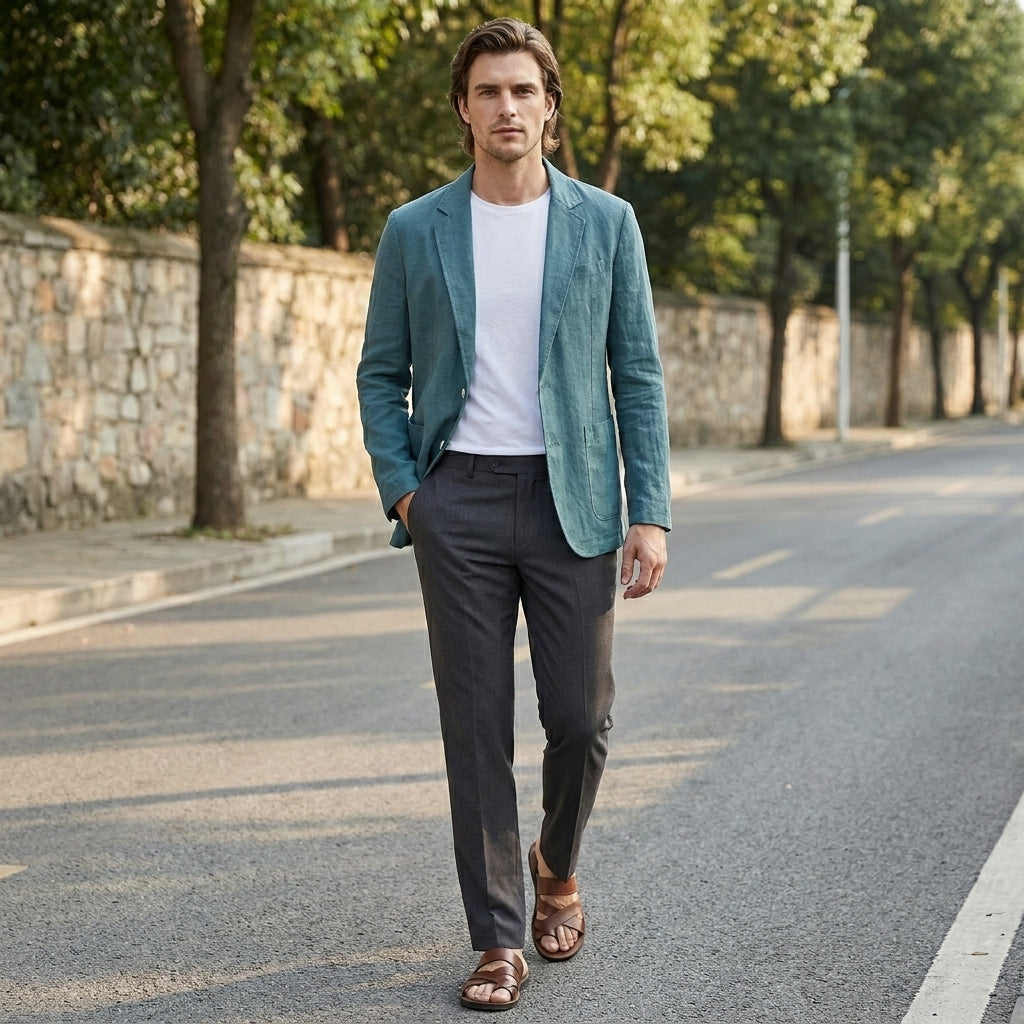 Luca Relaxed Linen Blend Blazer with Soft Tailored Fit