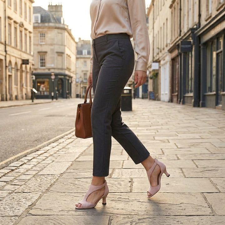 Elegant Cutout Peep Toe Heels with Sculpted Side Panels