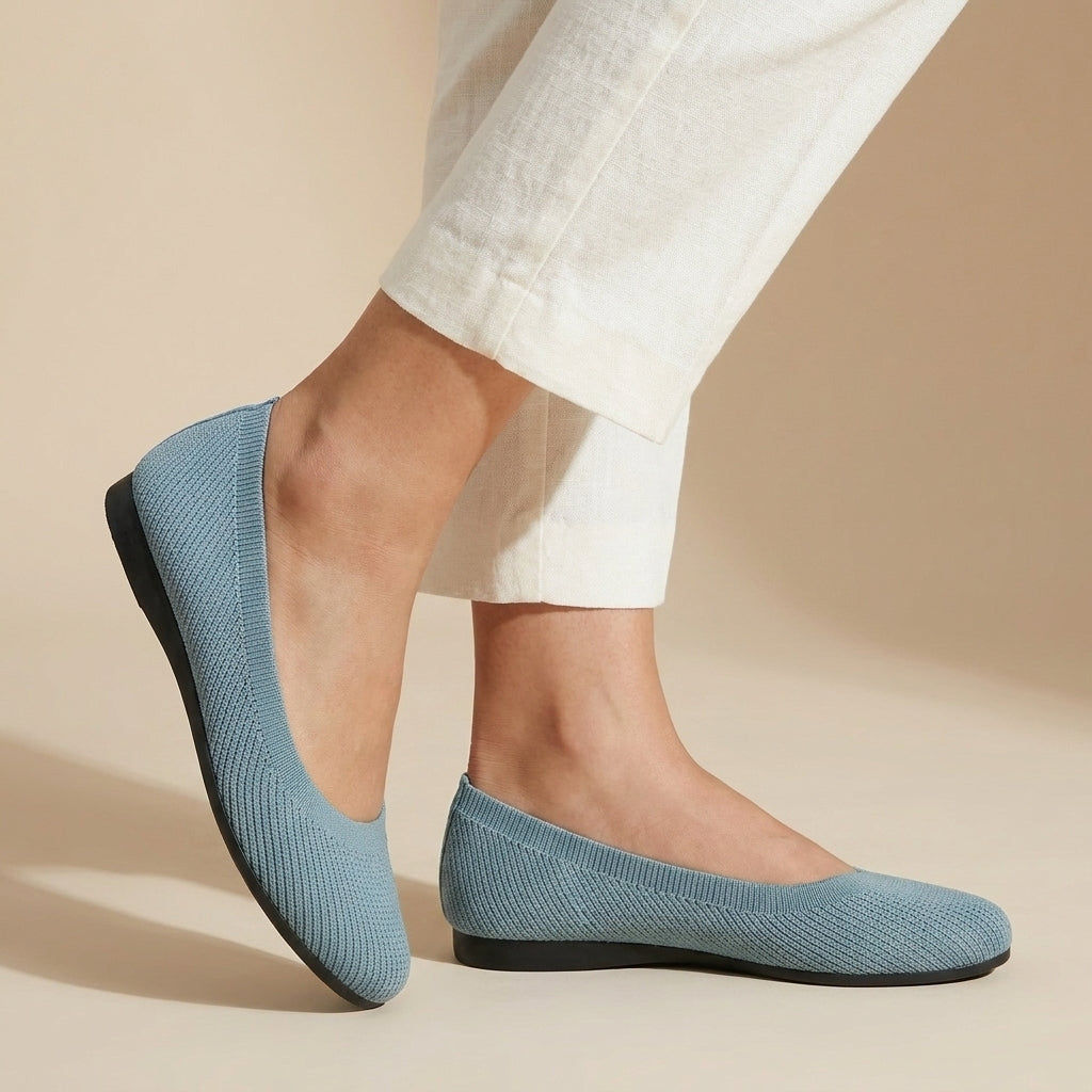 Sophisticated Knit Ballet Flats with Breathable Slip-On Design