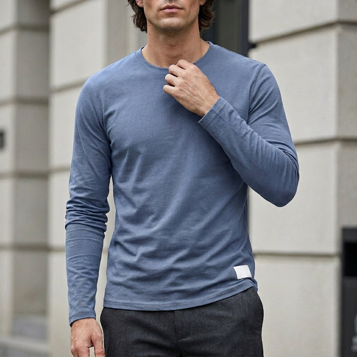 Tailored Long Sleeve Crew Neck Essential Tee