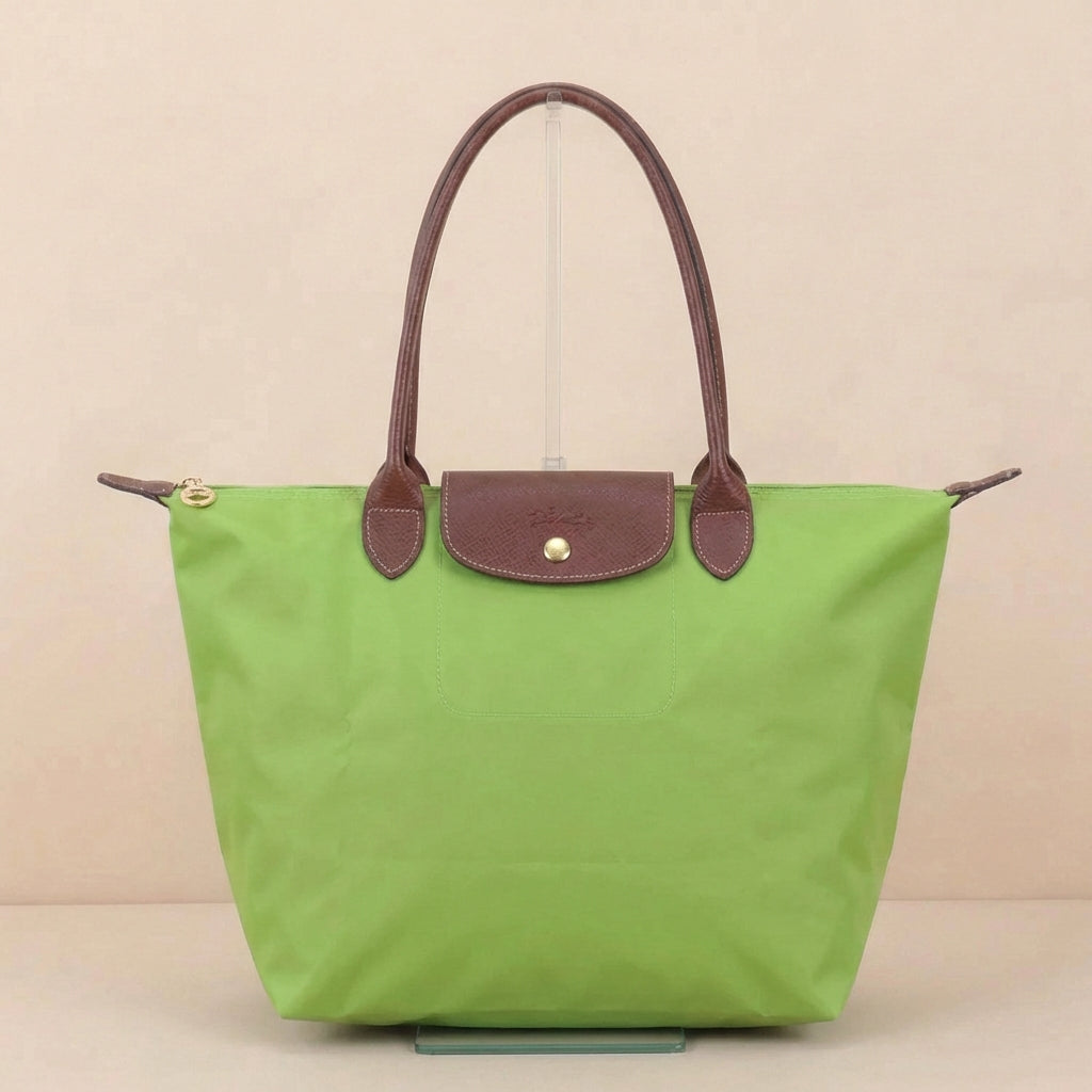Classic Tote Bag with Leather Trim and Structured Shoulder Straps