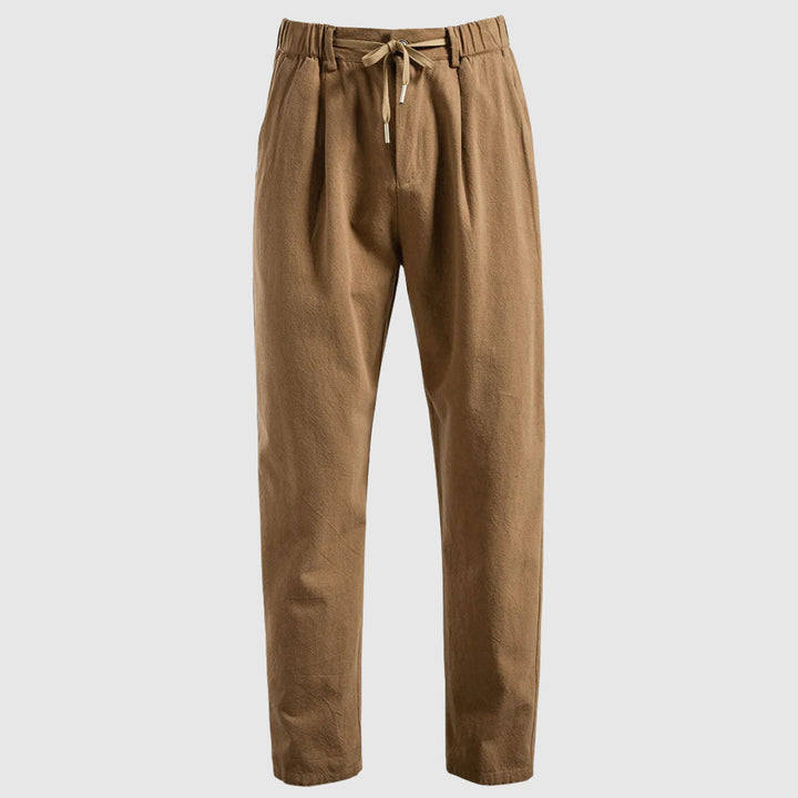 Oscar Relaxed Fit Trousers | Pleated Drawstring Waist Trousers