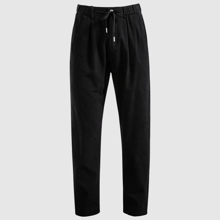 Oscar Relaxed Fit Trousers | Pleated Drawstring Waist Trousers