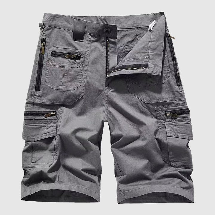 Lorenzo Vitali Relaxed Knee-Length Cargo Shorts with Functional Zipper Details