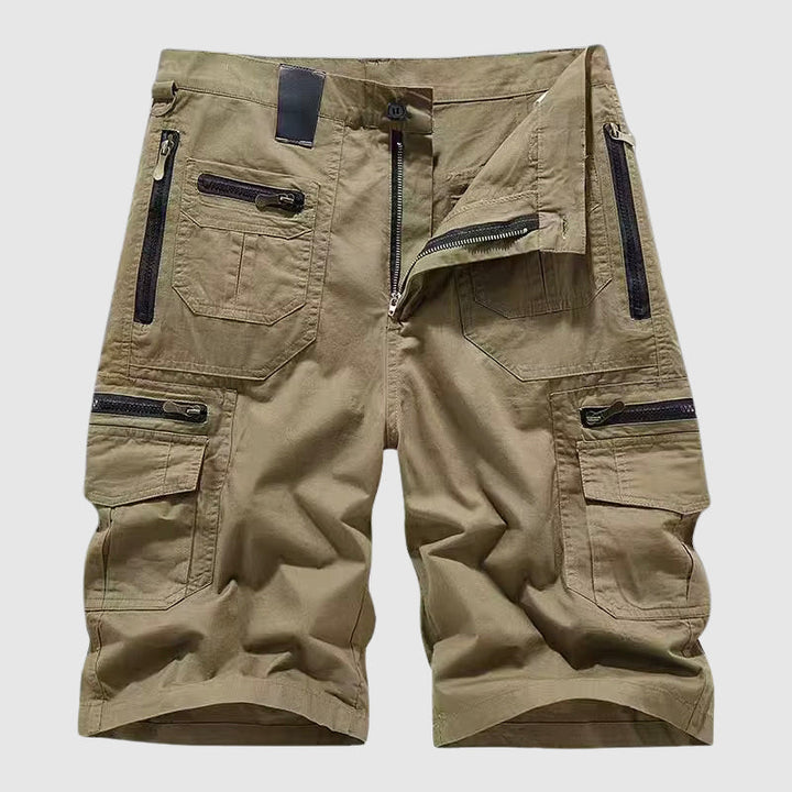 Lorenzo Vitali Relaxed Knee-Length Cargo Shorts with Functional Zipper Details
