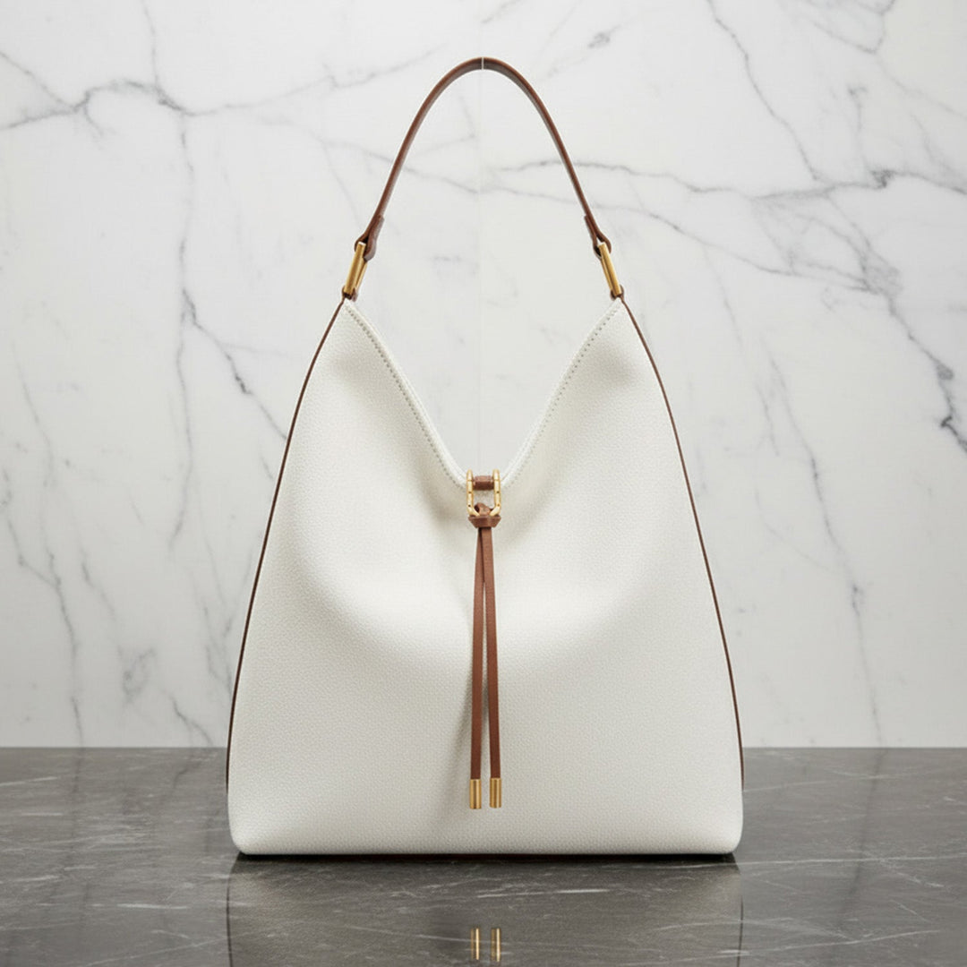 Isla Slouchy Hobo Bag | Drawstring Detail Gold-Tone Hobo Bag