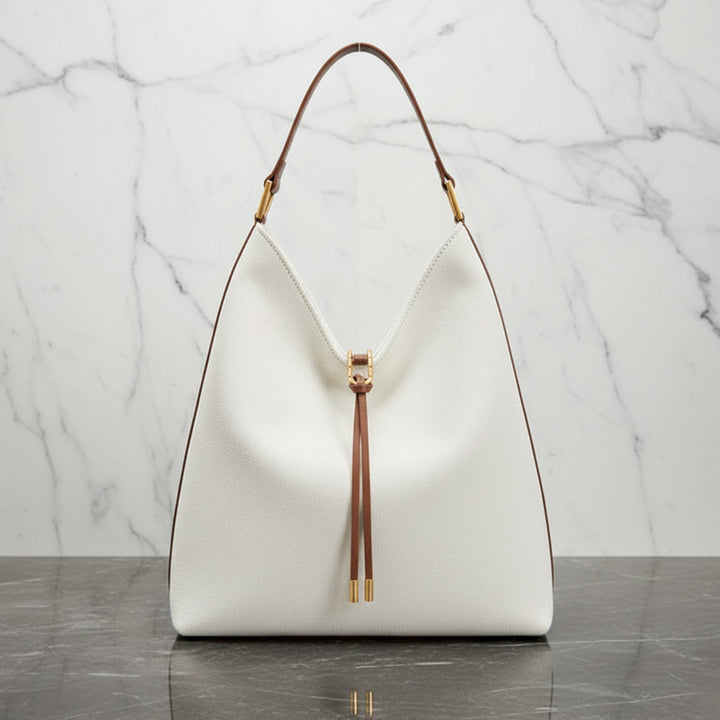 Isla Slouchy Hobo Bag | Drawstring Detail Gold-Tone Hobo Bag