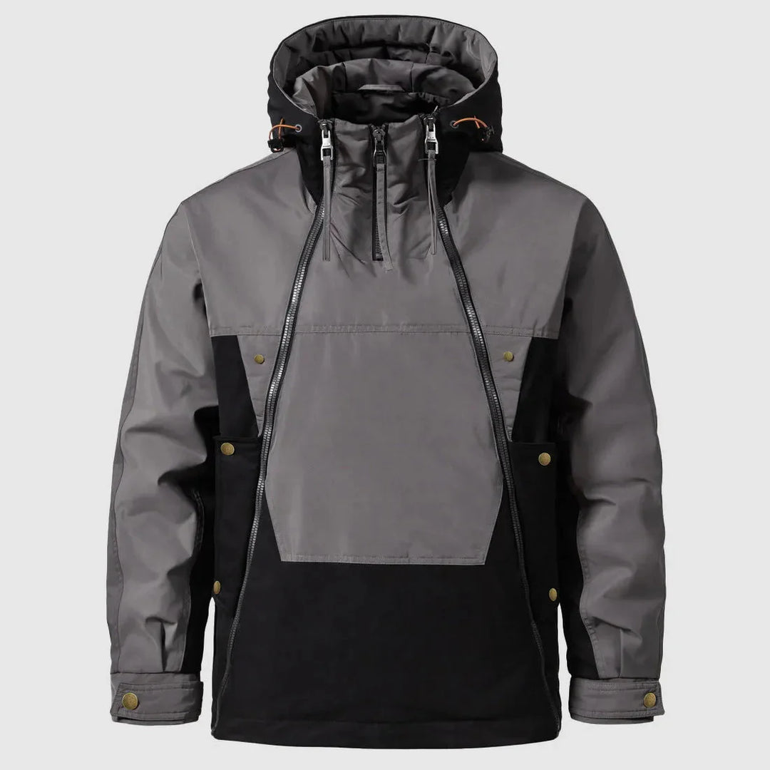 Theodore Color-Block Relaxed Fit Anorak Jacket | Hooded Padded Jacket